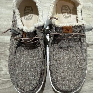 Hey Dude Women's Wendy Warmth slip-on Casual Fur Lined Sneakers -Brown-Size 11